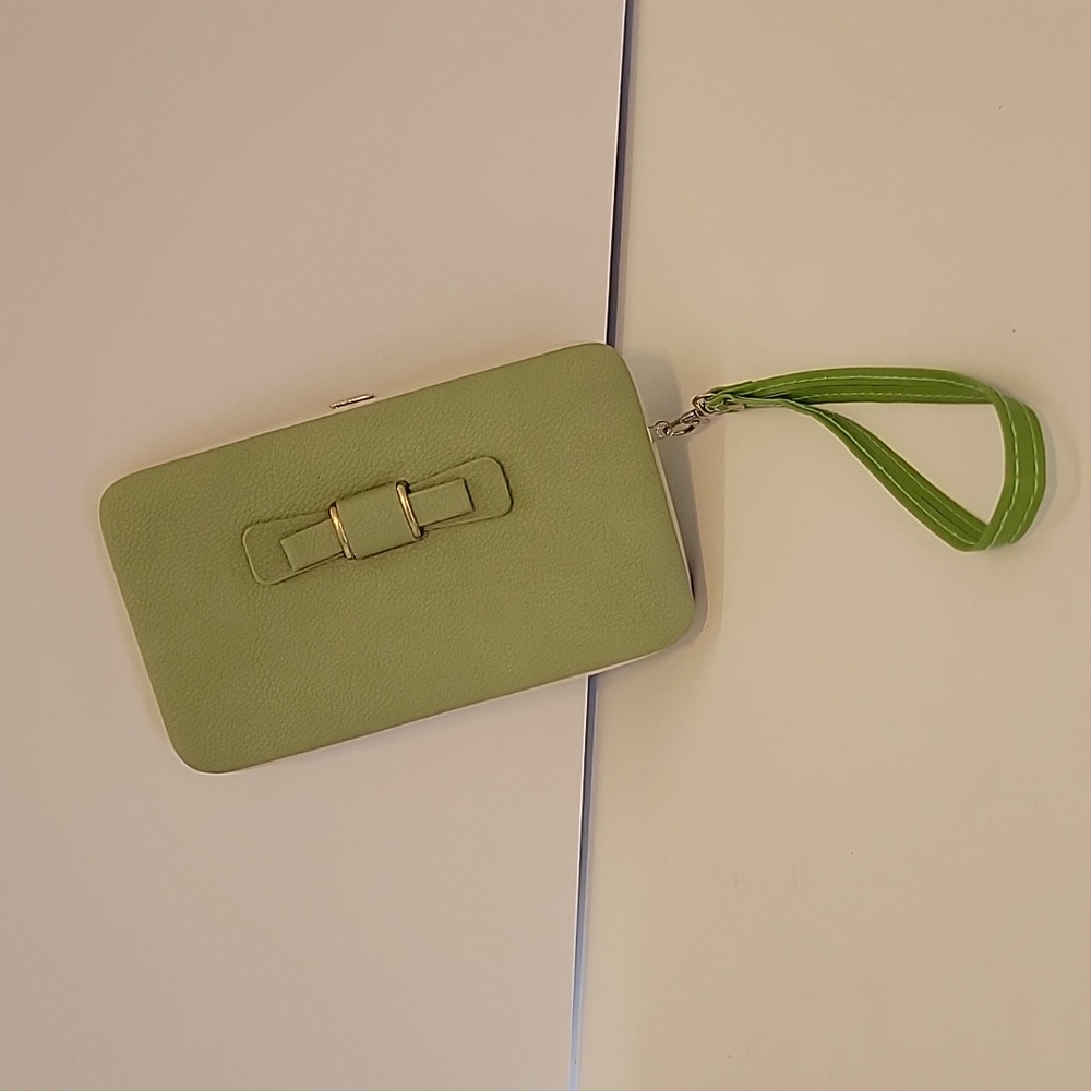 Olive Grlreen and Pink Wallet